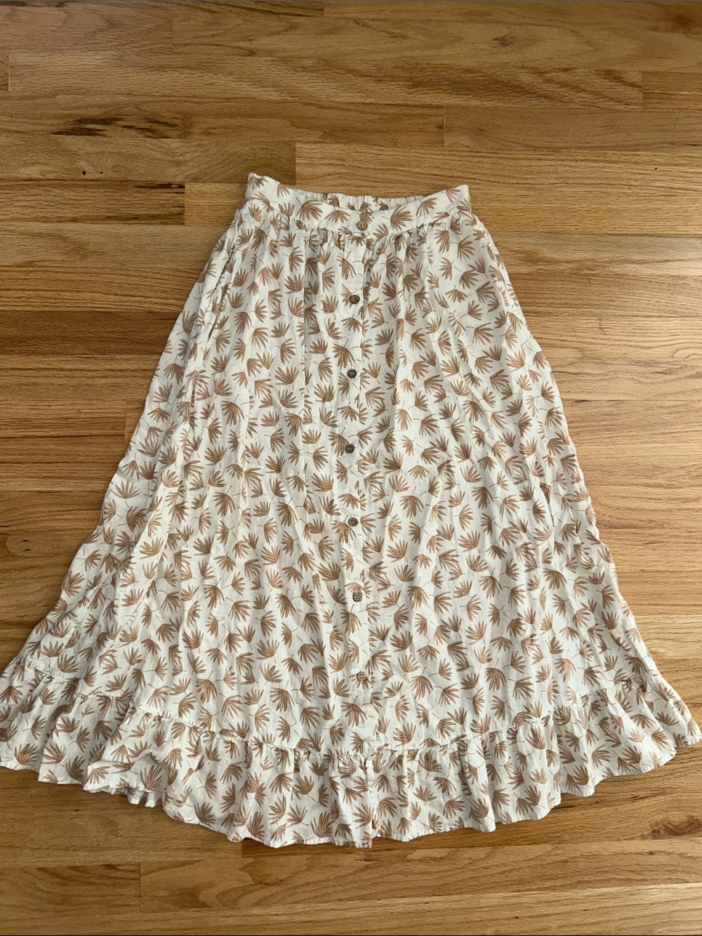 Rylee + Cru Linen Oceanside Skirt Palm Print - Picture 2 of 4